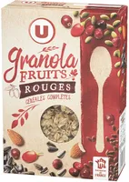 Muesli granola fruits rouges