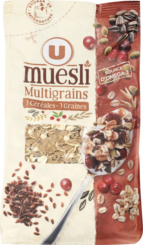 Muesli floconneux aux fruits et aux graines