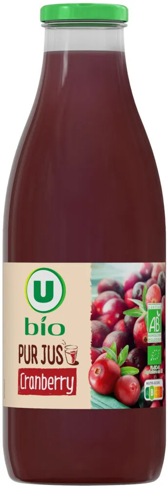 Pur jus de cranberry bouteille en verre de 75cl