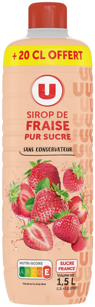 Sirop à la fraise bidon 1,3litre dont 20cl offert