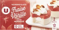 Vacherins glacés fraise vanille coeur meringue