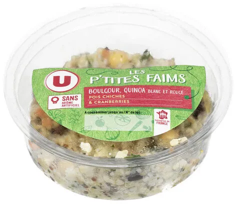 Boulgour quinoa rouge et blanc, pois chiches et cranberries