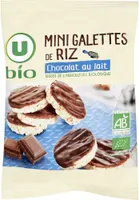 Mini galette de riz nappée de chocolat au lait