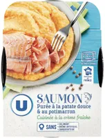 Saumon purée à la patate douce et au potimarron cuisinée à la crème fraîche