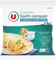Coquilles St Jacques MSC 30% noix cuisinées à la bretonne x4 - 360g