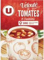 Soupe instantanée aux tomates et croûtons