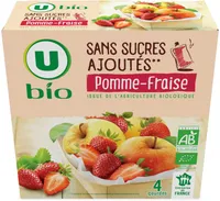 Purée pomme fraise sans sucres ajoutés 4 gourdes de 90g