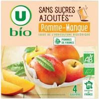 Purée pomme mangue sans sucres ajoutés 4 gourdes de 90g