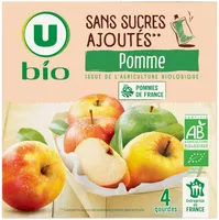 Purée de pomme sans sucres ajoutés 4 gourdes de 90g