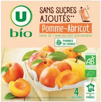 Purée pomme abricot sans sucres ajoutés 4 gourdes de 90g