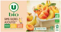 Purée pomme, pomme banane et pomme abricot sans sucres ajoutés 12 gourdes de 90g