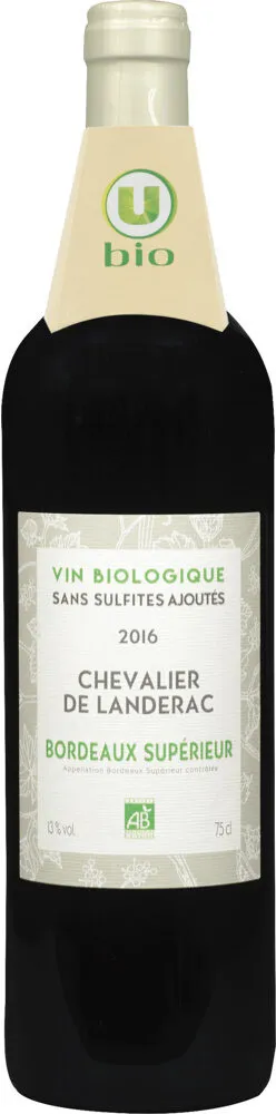 Vin rouge Bordeaux supérieur AOP Chevalier de Landerac -75cl