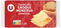 Fromage fondu à l'emmental pour croque monsieur 17%MG - 20 tranches,340g