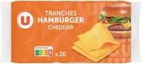 Tranches de fromage fondu au cheddar pour hamburger 19% de MG, x20 -340g