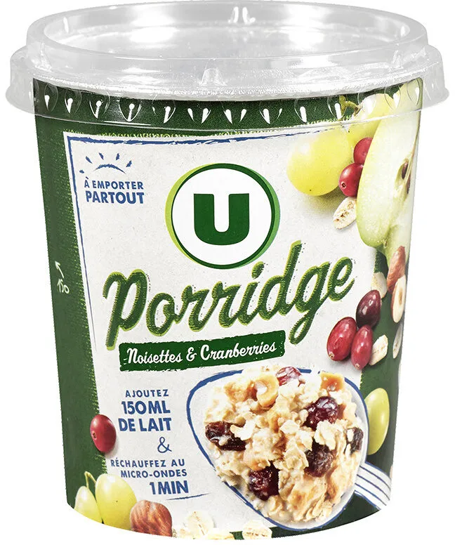Porridge aux noisettes & cranberries