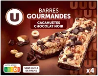 Barres de céréales gourmandes cacahuètes chocolat, x4 - 140g