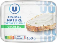 Fromage à tartiner nature à teneur réduite en sel 22% de MG