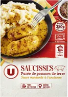 Saucisses purée de pommes de terre sauce moutarde à l'ancienne