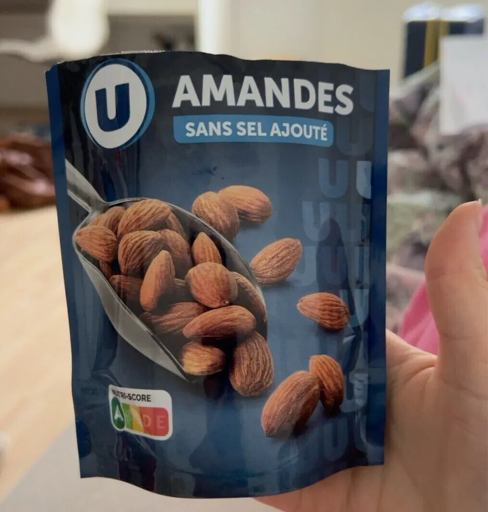 Amandes grillées sans sel ajouté, sachet de 100g