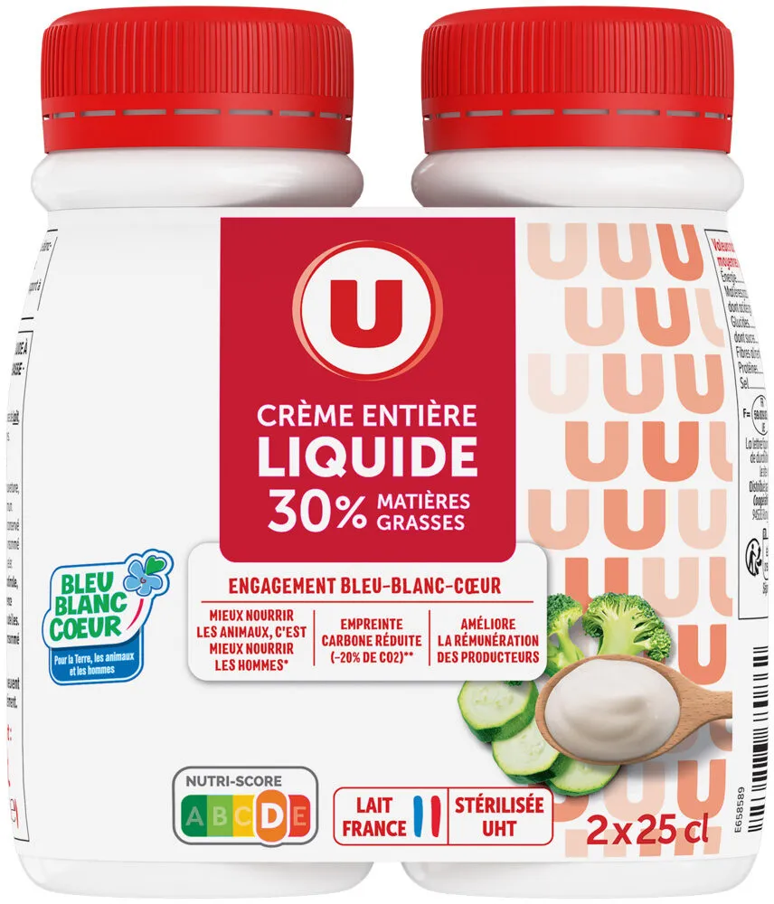 Crème entière liquide 30%MG