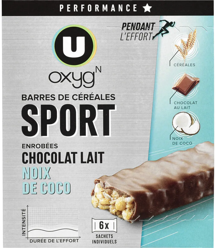 Barres de céréales enrobées chocolat et à la noix de coco