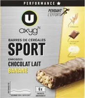 Barres de céréales enrobées au chocolat et banane
