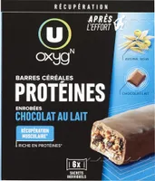 Barres céréales protéinées chocolat, x6, 192g