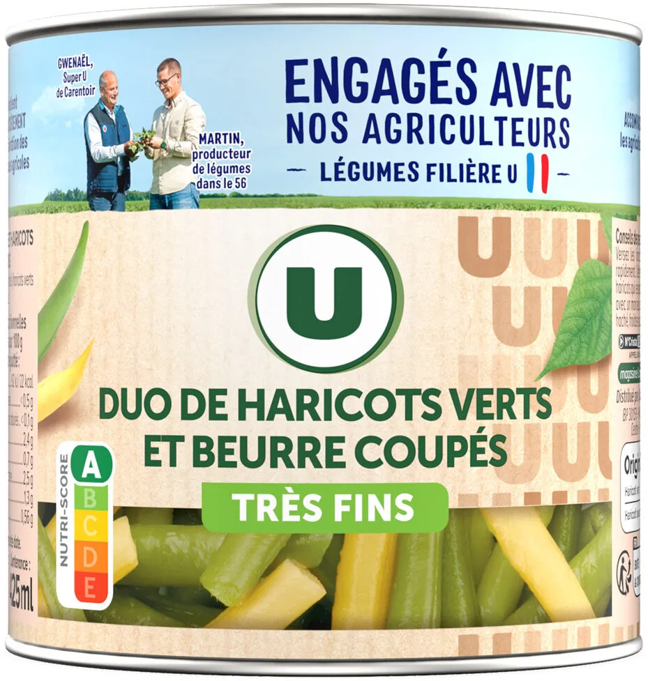 Duo Haricots verts et beurre extra fins - Boîte de 225g net égoutté