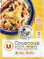 Plat cuisiné individuel Couscous légumes poulet semoule de blé et merguez 450g