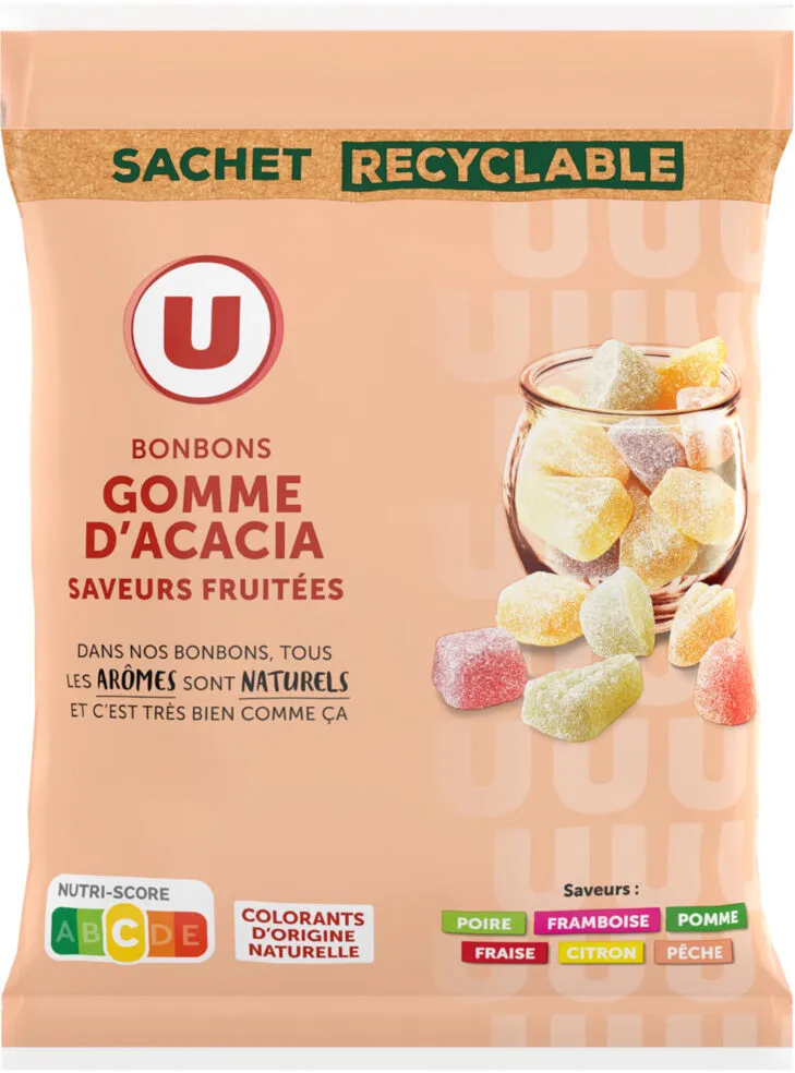 Bonbons gommes saveurs fruitées - Sachet 300g