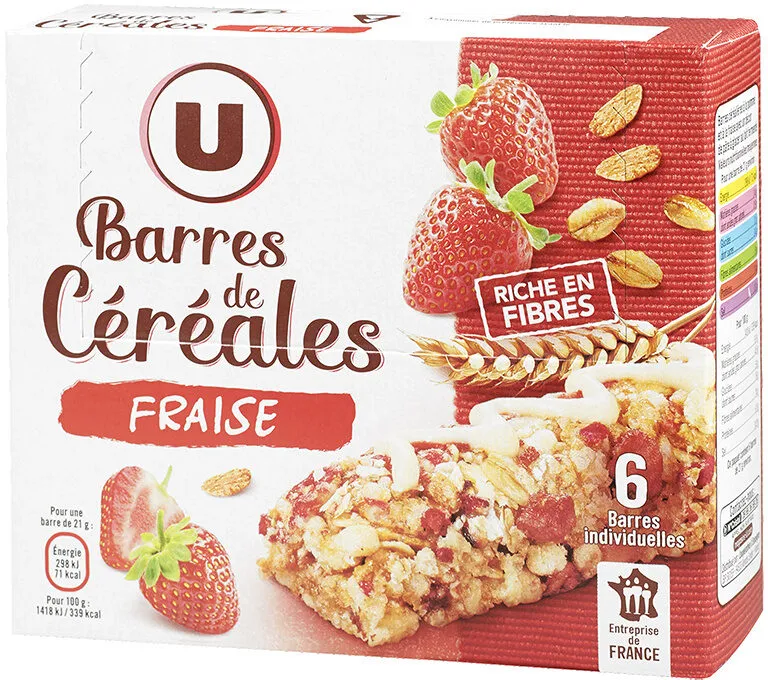 Barres céréales blé complet fraise