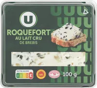 Fromage au lait cru de brebis AOP Roquefort 32% de matière grasse tranche de 100g