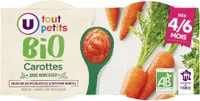 Bols de carottes sans morceaux U_TOUT_PETITS Bio