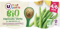 Bols de haricots verts sans morceaux U_TOUT_PETITS Bio