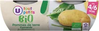 Bols de purée pommes de terre et épinards
