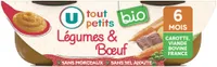 Plat bébé du midi Légumes & boeuf, de 6 à 12 mois -2x200g - Repas bébé