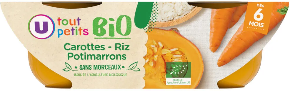Bols carottes riz potimarron sans morceaux U_TOUT_PETITS Bio