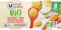 Bols carottes maïs poulet fermier avec morceaux U_TOUT_PETITS Bio