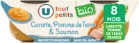 Plat bébé du midi Carotte, pomme de terre & saumon,dès 8 mois - 2x200g- Repas bébé