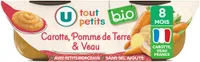 Plat bébé du midi Carotte, pomme de terre & veau, dès 8 mois - 2x200g- Repas bébé