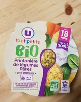 Plat bébé assiette du soir printanière de légumes et pâtes dès 18 mois, 260g