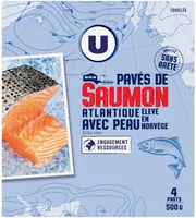 Pavés saumon avec peau 500g