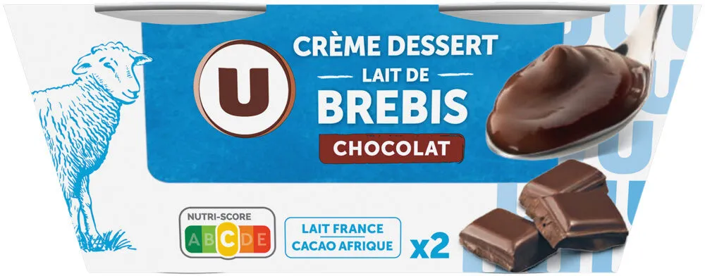 Dessert lacté au lait de brebis et au chocolat 2x115g