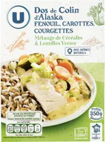 Colin Alaska légumes mélange de céréales et lentilles vertes cuites