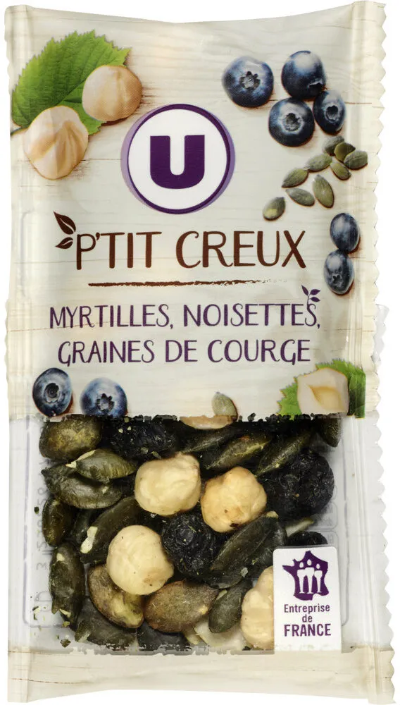Snacking myrtille noisette graines de courge sachet de 40g