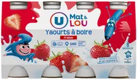 Yaourt à boire aux fruits et aromatisé à la fraise 8x100g