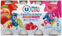 Yaourt à boire aromatisé pêche et framboise 8x100g