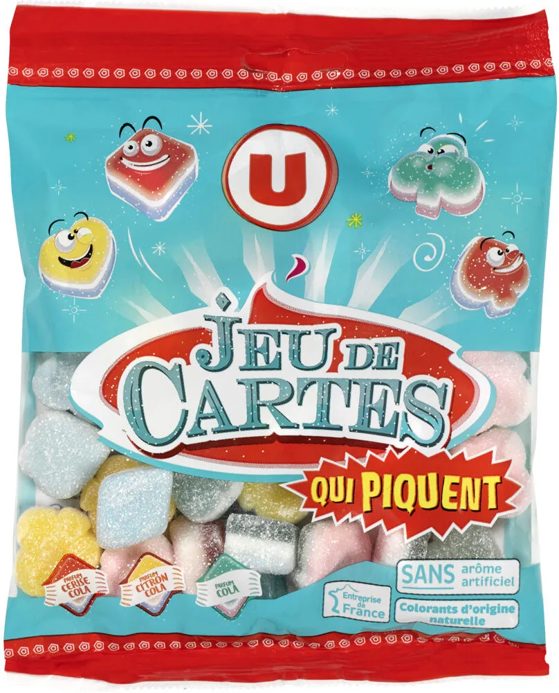 Bonbons gélifiés jeu de carte qui piquent