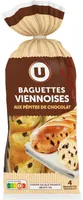 Baguettes viennoises aux pépites de chocolat x4 - 400g