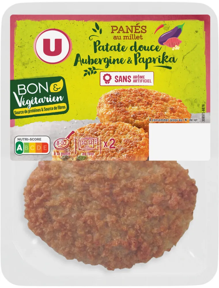 Panés au millet patate douce, aubergine paprika bon et végétarien - 2x100g